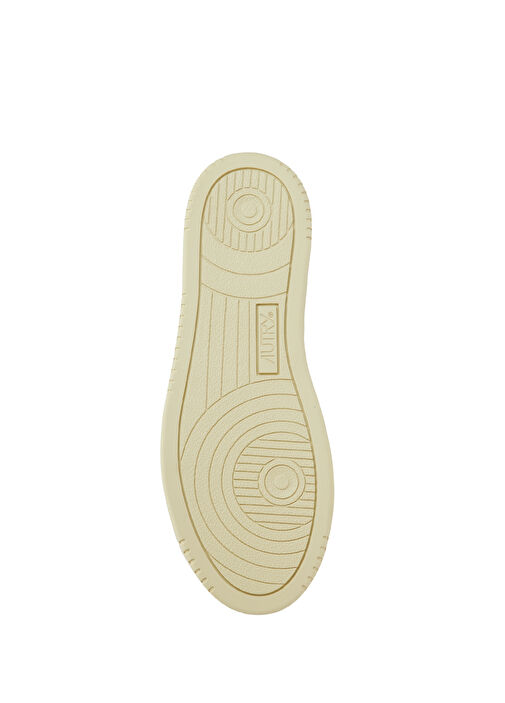 Bej Beyaz Kadın Deri Sneaker - Görsel 6