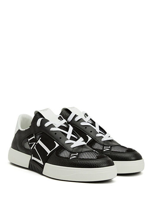 VL7N Siyah Beyaz Erkek Deri Sneaker - Görsel 3