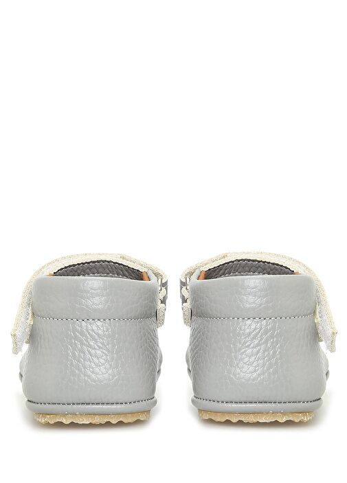 Bleu Gri El Yapımı Kız Bebek Deri Ayakkabı - Görsel 5