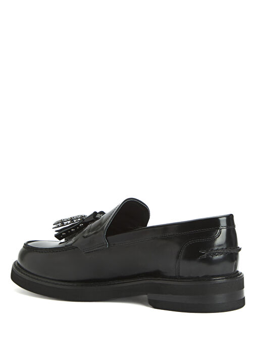 Siyah Kadın Deri Loafer - Görsel 4