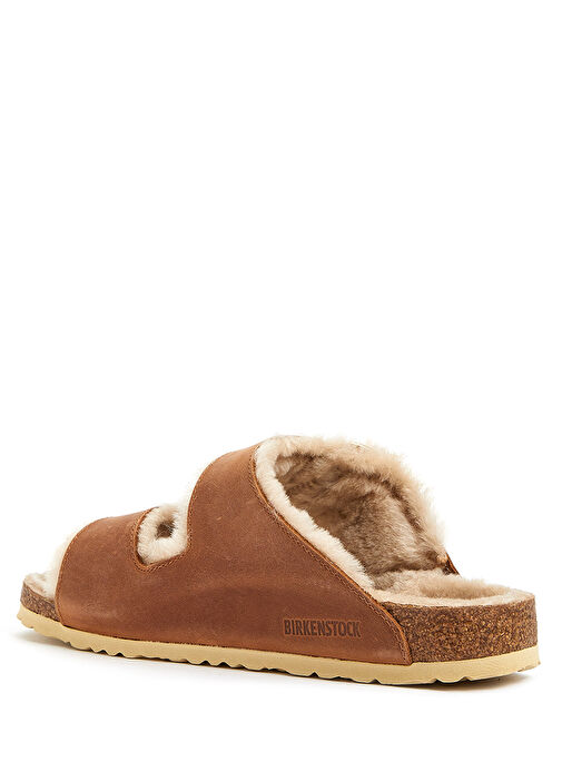 Arizona Big Buckle Shearling Taba Kadın Terlik - Görsel 4
