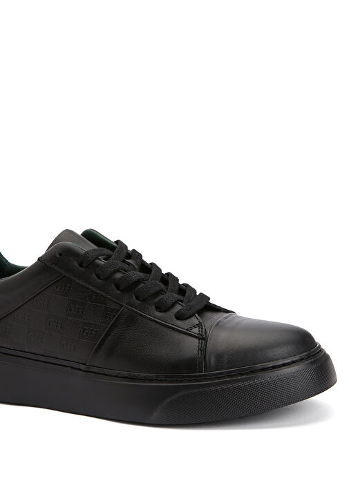 Siyah Kadın Deri Sneaker - Görsel 7