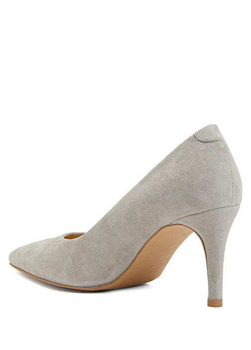 Açık Gri Süet Stiletto - Görsel 4