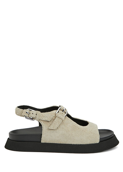 Bej Kadın Deri Sandalet - Görsel 2
