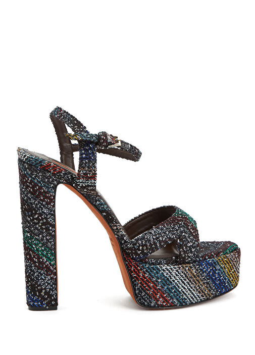 Çok Renkli Platformlu Kadın Sandalet - Görsel 2