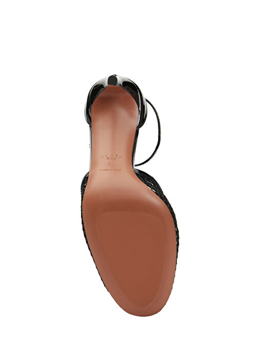 Siyah File Dokulu Topuklu Ayakkabı - Görsel 10