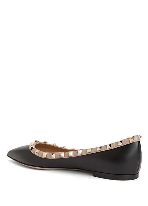 Rockstud Siyah Deri Babet - Görsel 4