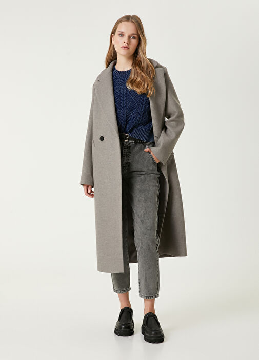 Beymen Club Mink Double Breasted Wool Coat