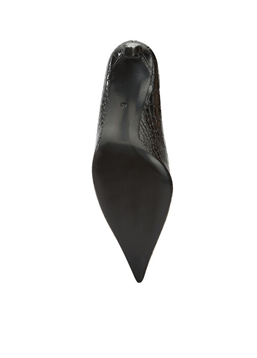 Siyah Kroko Kadın Deri Ayakkabı - Görsel 6
