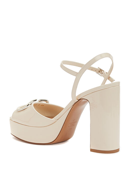 Ekru Kadın Deri Sandalet - Görsel 4