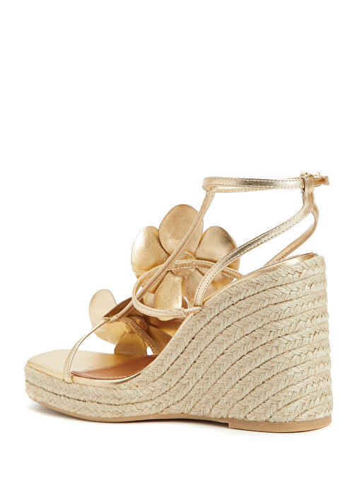 Orchid Wedge Gold Kadın Deri Sandalet - Görsel 5