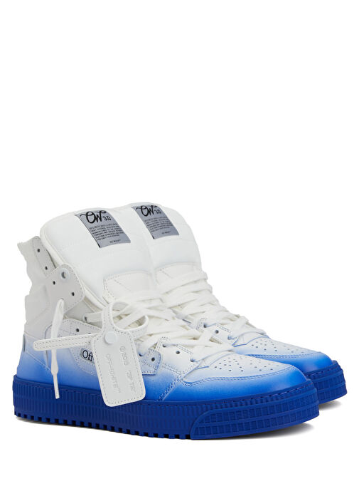 Off-White - 3.0 Off Court Mavi Beyaz Erkek Deri Sneaker - Mavi-Beyaz