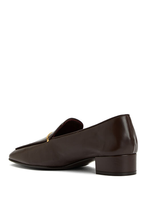 Koyu Kahverengi Kadın Deri Loafer - Görsel 4