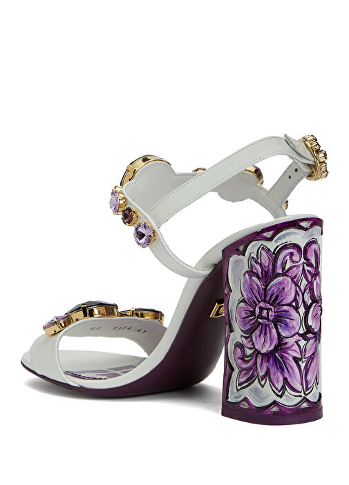 Mor Kadın Deri Sandalet - Görsel 4