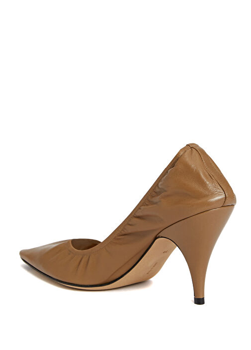 Liisa Kitten Vizon Deri Topuklu Ayakkabı - Görsel 4