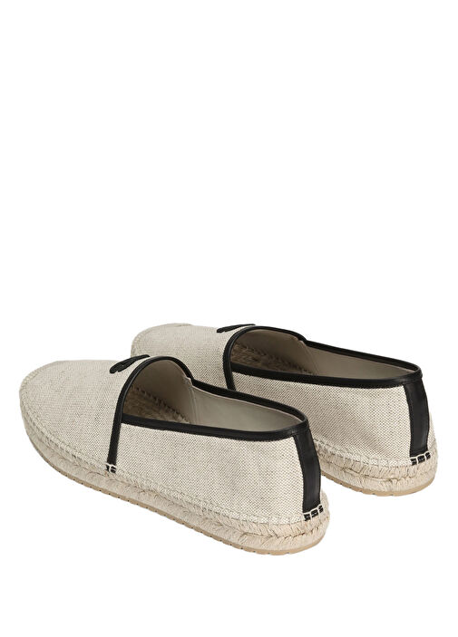 Siyah Beyaz Logo Nakışlı Erkek Espadril - Görsel 4