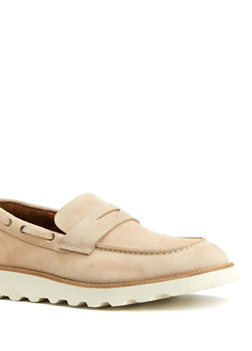 Bej Erkek Deri Loafer - Görsel 7