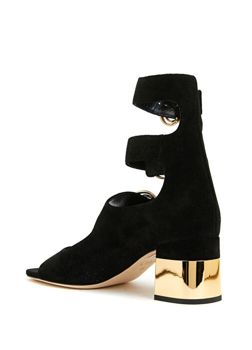 Siyah Kadın Deri Sandalet - Görsel 4