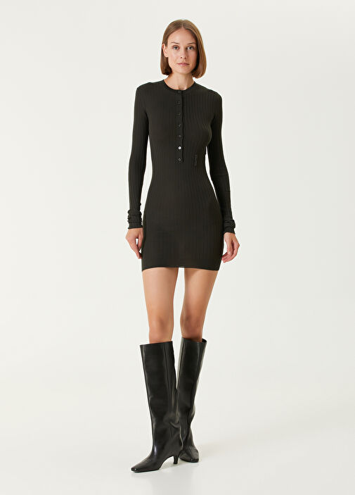 The Attico - Dark Green Mini Cashmere Dress