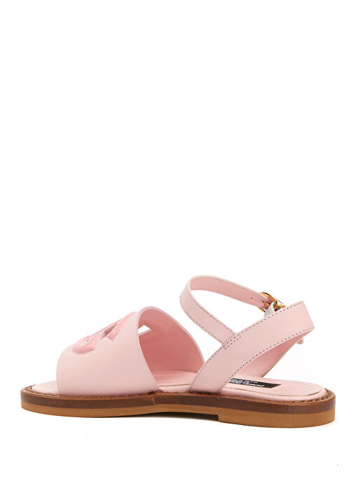 Pembe Kız Çocuk Deri Sandalet - Görsel 4