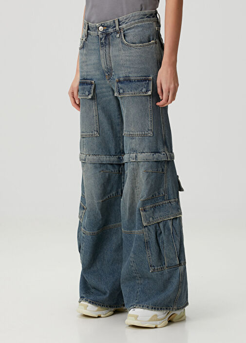 Balenciaga - Mavi Kargo Jean Pantolon - Açık Mavi