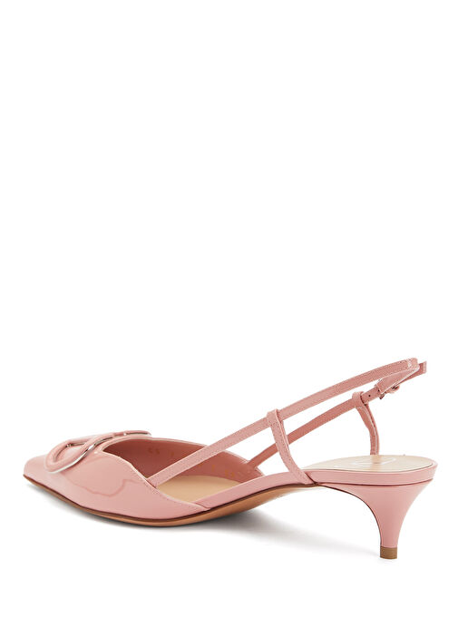 VLogo Pembe Deri Topuklu Ayakkabı - Görsel 4
