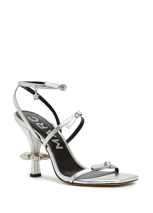 The Metallic Daisy Silver Kadın Deri Sandalet - Görsel 3