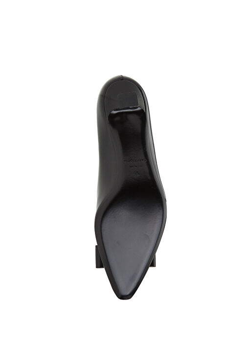 Vara Siyah Deri Topuklu Ayakkabı - Görsel 6