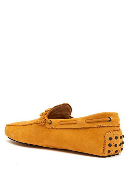 Turuncu Bağcıklı Logo Detaylı Erkek Deri Driver - Görsel 4