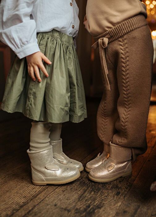 Xelly Silver Unisex Çocuk Deri Bot - Görsel 8