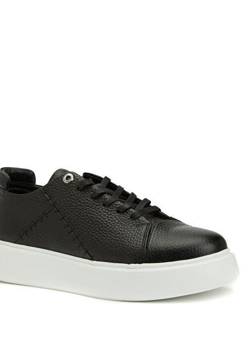 Siyah Kadın Deri Sneaker - Görsel 7