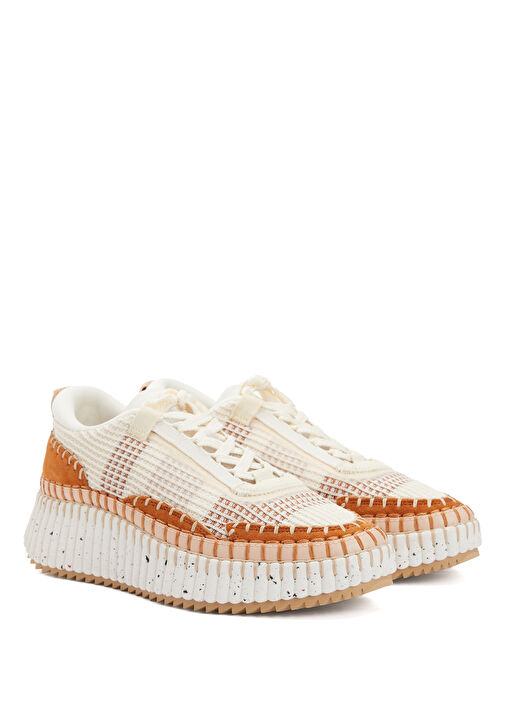 Nama Ekru Garnili Kadın Sneaker - Görsel 3