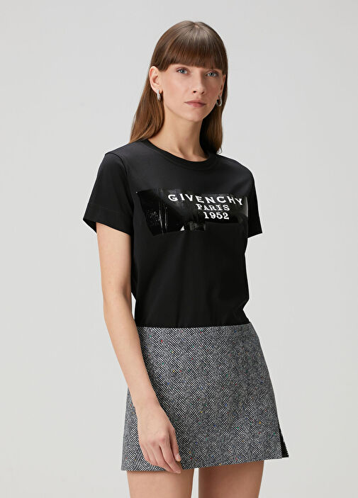 Givenchy - Siyah Logo Baskılı T-shirt - Siyah