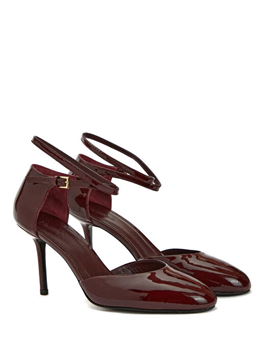 Bordo Rugan Deri Topuklu Ayakkabı - Görsel 3