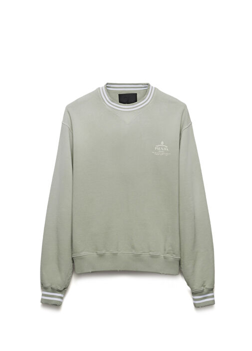 Green Prada Green Men Cotton Green Men's Sweatshirt 1499035
