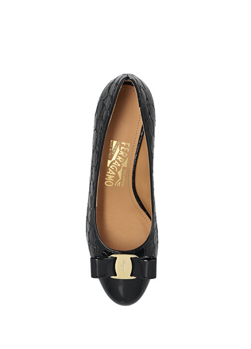 Vara Siyah Deri Topuklu Ayakkabı - Görsel 5