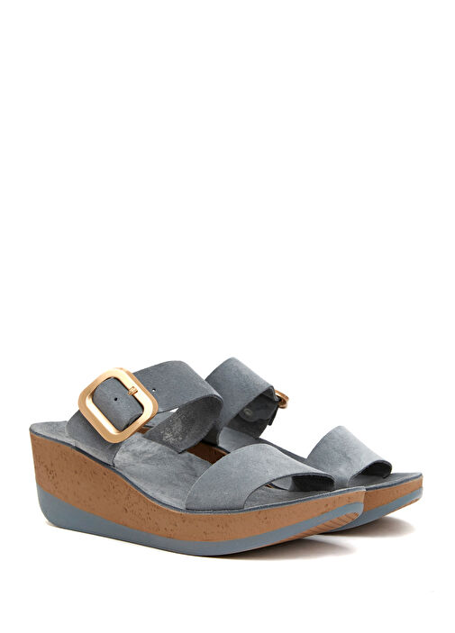 Mavi Kadın Deri Terlik - Görsel 3