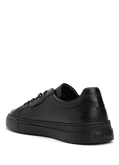 Siyah Erkek Deri Sneaker - Görsel 4