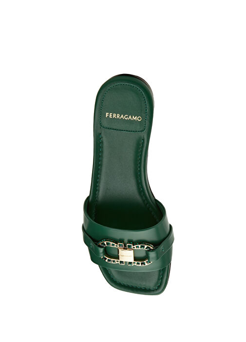 Yeşil Kadın Deri Terlik - Görsel 5