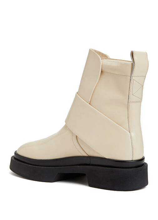 Kırık Beyaz Kadın Deri Bot - Görsel 10