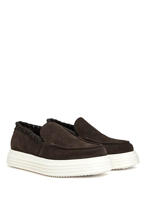 Paul Kahverengi Örgü Detaylı Erkek Süet Espadril - Görsel 3