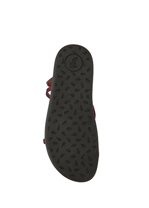 Eleftheria Footbed Bordo Kadın Deri Sandalet - Görsel 6