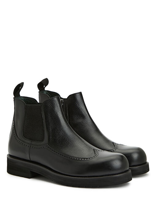 Siyah Erkek Deri Bot - Görsel 3