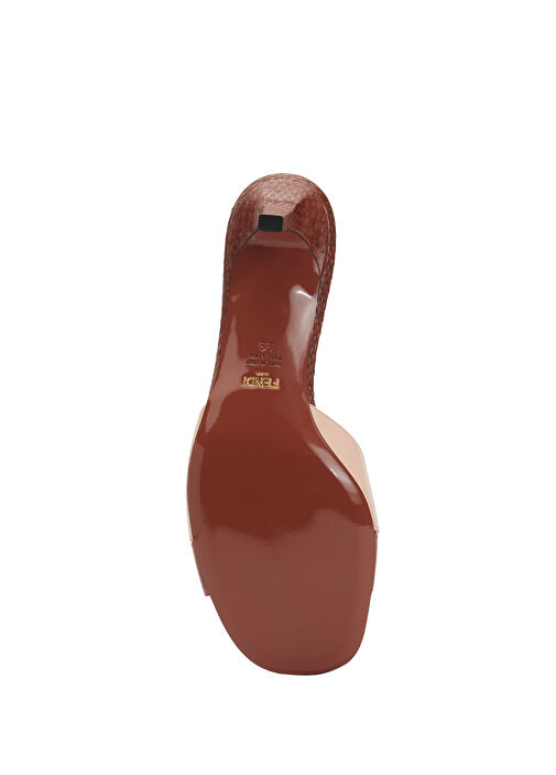 Fendi Fendi Pembe Kontrast Renkli Kadın Deri Terlik Beymen'de! Pembe - 6. görsel