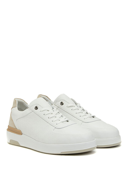 Beyaz Erkek Deri Sneaker - Görsel 3