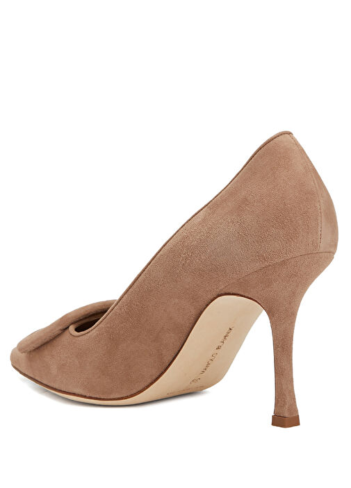 Maysale Vizon Süet Topuklu Ayakkabı - Görsel 4