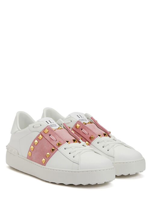 Rockstud Untitled Beyaz Kadın Deri Sneaker - Görsel 3