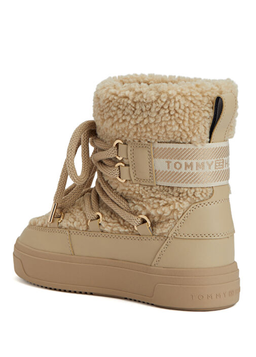 Haki Shearling Dokulu Kadın Bot - Görsel 4