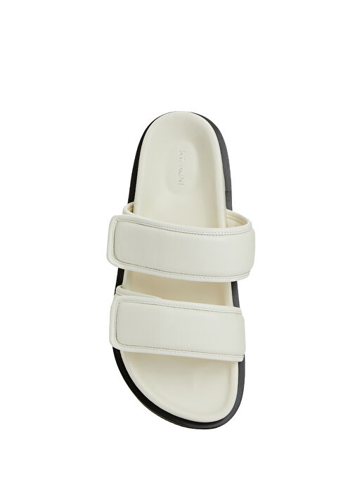 Krem Kadın Deri Terlik - Görsel 5