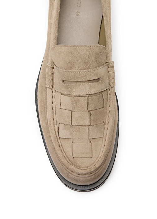 Bej Erkek Süet Loafer - Görsel 5